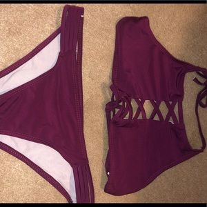 maroon bikini
